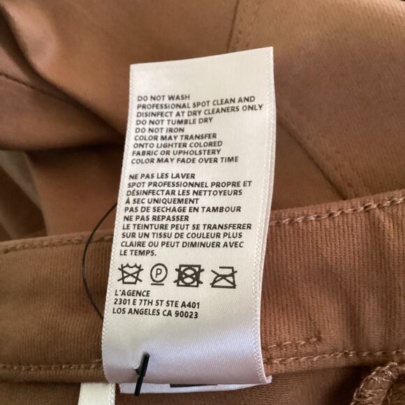 L’Agence Kendra High Rise Cropped Flare Jean Java Coated Cognac Brown 28 - Picture 11 of 11